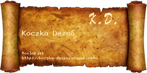 Koczka Dezső névjegykártya