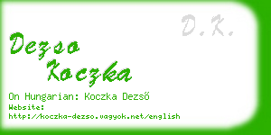 dezso koczka business card